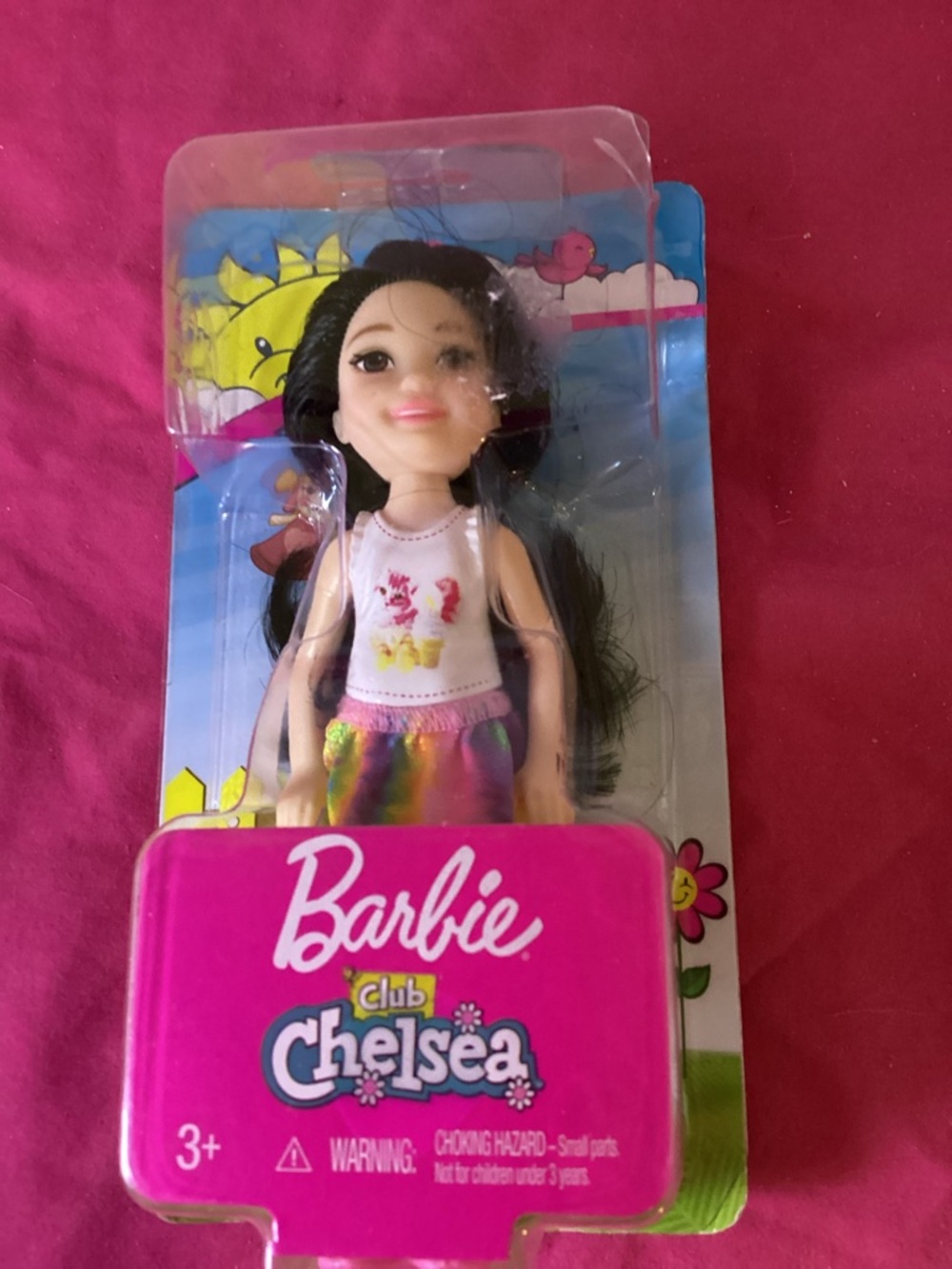 530-2018 Mattel Barbie Club Chelsea Doll with Long Black Hair & Kitten Outfit